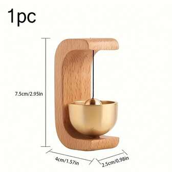 1 Piece Of Wooden Wind Chime - Decorative Art Indoor Door Reminder, No Need For Power Supply, Suction Cup Installation, Suitable For Modern Minimalist Design Of Home Or Office Decoration, Decorative Doorbell | Minimalist Wind Chime | Art Design, Outdoor Wind Chime, Valentine's Day Gift
