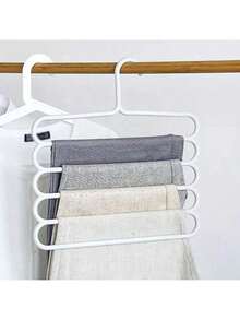 5件套衣架套装，家用裤架，围巾收纳架，多层5层储物架，裤架，衣架，裤架，衣柜收纳架（白色） - 彩色 - 查看 5
