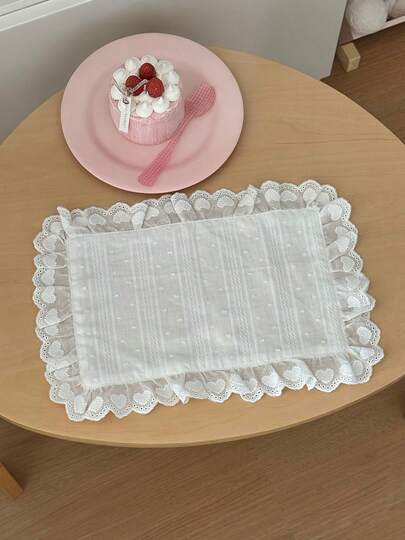 1 قطعة/2 قطعة/6 قطع من الأواني الحرارية الدانتيل الإبداعية، تصميم نقطي جاكارد أبيض، أواني حرارية لديكور الفراغات