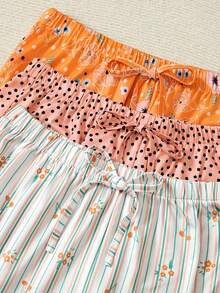 3-Pack Floral And Polka Dot Print Pajama Pants, Casual Home Pants, Soft And Comfortable, Beautiful Pajama Pants For All Seasons, Stylish Women's Pajama Pants In Multiple Colors - 彩色 - 查看 6