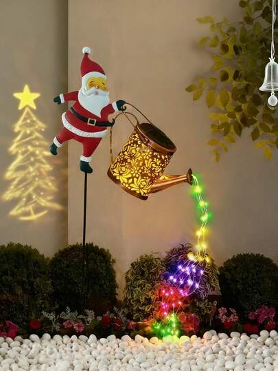 1 Stück Weihnachtsmann Solar Gartenleuchte, automatisches Aufladen, langanhaltend, süßes Design, dekorativ, für den Außenbereich, robust, Weihnachtsatmosphäre, Muss-haben, ideal, Lustig, festlich, charmant, hell, entzückend, ein tolles Geschenk