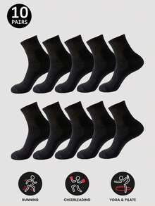 5/10/20/30 Pairs Men's Casual Socks, Mid-Calf Socks, White Socks, Winter Socks, Black Socks, Comfortable, Casual Sports, 2 Styles Available (Thin/Thick), Size: (35~39) (39~42)