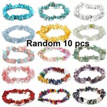 5/10/20/50/100颗水晶珠手链套装 - 多种时尚8毫米宝石珠，可调节弹力绳 - 男女通用多层设计，适合日常佩戴、派对和送礼 - 彩色 - 查看 14