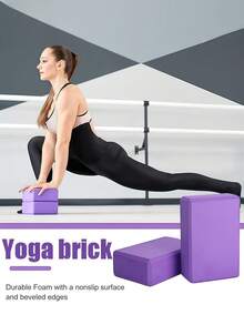 防滑瑜伽砖，斜边设计，EVA泡沫材质，轻便舒适，适用于普拉提、冥想、平衡、拉伸、深度体式、舞蹈、健身、瑜伽等运动，是健身必备配件。