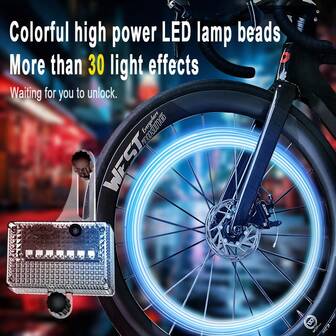 14 LED Solar Powered Colorful Changing Smart Light Sensor Wheel Rim Flashing Bicycle Night Riding Decoration Light