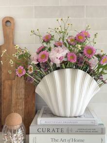 1pc Wavy Shell Vase, Decorative Vase, Home/Desk Decor - Multicolor - View 7