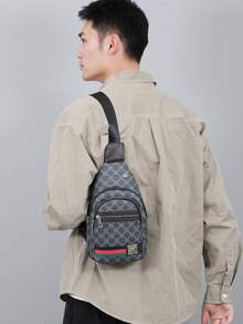 Men Fashionable Oblique Shoulder Bag, Multi-Function Chest Bag, Unisex Mini Backpack, Phone Bag, Crossbody Bag, Waist Bag, Suitable For Students, Commuting, Gifts, Autumn, Christmas, Valentine's Day, Back To School Season, Thanksgiving, Vintage Sports Style, Casual Men's Bag, Wallet, Sling Bag, Business Messenger Bag - one-size - View 8