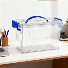 High transparency storage box, lid-style storage box with handle, rectangular transparent box, small-sized storage box, dustproof and mildew-proof, thickened plastic storage cksbox, organizing , homebox clotheator and homebox, foodboxs servboxs , homeboxs miscellaneous item storage box - 透明 - 查看 2