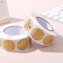 1 Roll Thank You Stickers, Self-Adhesive Stickers Suitable For Birthday, Wedding, Party, Gifts, Envelope Sealing, Baking Labels And Other Surface Decorations