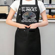 1 Piece Breathable Polyester Kitchen Apron, Suitable For Kitchen Cooking And Baking - Adjustable Waist Apron With Humorous Design Of "Some People Like Slides", Durable And Comfortable, Suitable For Home, Restaurant, Food Truck, Culinary Apparel, Restaurant Apron| Fun Design| Durable Apron, Kitchen Apron - AZX0001 - View 10