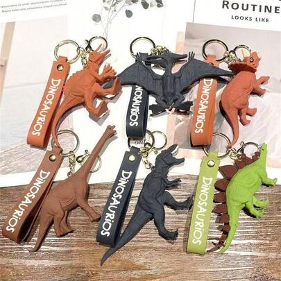 A Multi-Color Creative Cartoon Ancient Dinosaur-Shaped Keychain Pendant, Bag Pendant, Car Key Chain, Key Anti-Lost Key Ring, Carry-On Pendant