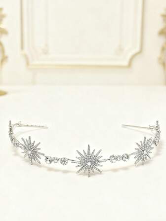 Parıldayan Yapay Elmaslı Kafa Bandı, Lüks Parlak Gelin Düğün Saç Aksesuarı, Benzersiz Tasarım Parti Başlığı