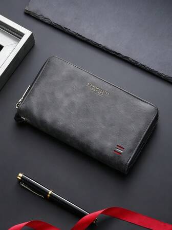 This New Men's Wallet Features Multiple Card Slots, A Casual Long Design, And A Large Capacity. It's A Classic Sapele-Style Men's Long Wallet With A Retro Feel, Featuring A Large Capacity Design, A Secure Zipper, And Portability. It's The Perfect Choice For Stylish Men Seeking Both Organization And Style,Christmas Gifts,Valentine's Day Gifts,Birthday Gift. New Year Gift Valentine'S Day