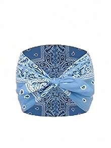 1/6件装女士蝴蝶结兔耳发箍，波西米亚风超宽可爱兔耳头巾，万圣节配饰，秋季女士发带，非洲风头巾发箍，弹性纯色蝴蝶结发饰，适合健身/瑜伽/运动/户外，纯色休闲发带，四季皆宜冬季保暖吸汗发带女士头巾时尚女士围巾