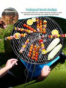 15支装不锈钢烧烤签，多用途金属烤肉签，可重复使用，适用于户外烧烤和家庭聚会 - 彩色 - 查看 4