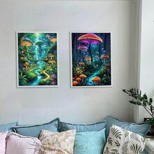 Mushroom Diamond Art Painting Kits For Adults 2 Pack Mushroom Forest Diamond Painting Kit Paint With Diamond Kit For Beginners DIY Full Drill Gem Art Home Wall Decor 12 X 16 Inch,ZSH02 - ZSH02 - 查看 5