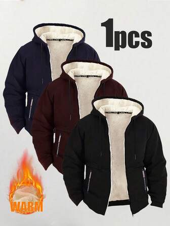 Men's Casual Fashionable Thermal Lined Thick Outdoor Sports Hoodie Sweatshirt, Autumn/Winter