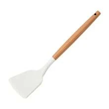 Wooden Handle Silicone Kitchen Utensils, Heat Resistant Non-Stick Cookware Spatula, Ladle, Cooking Spoon Set