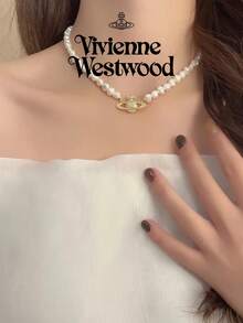 Vivienne Westwood Mini Bas Relief Pearl Choker - 金色 - 查看 7