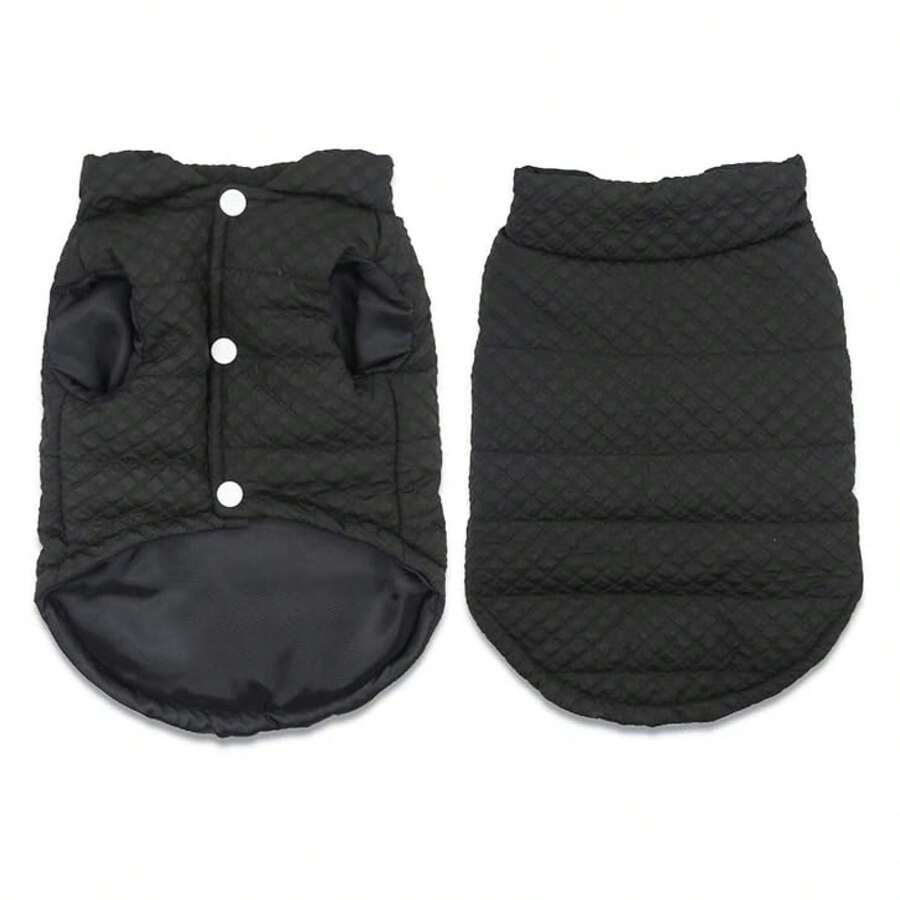 Dog Winter Coat Small Medium Dogs - Lightweight Warm Puppy Clothes For Cold Weather, V-Neck, Black, XX-Large - 多色427 - 查看 1
