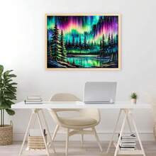[Free Shipping]Diamond Painting Kits For Adults Beginners 5D Diamond Art Kits With Round Diamonds Gem Art Full Drill Aurora Painting For Home Wall Decor Gifts 12x16inch,A-Auroratree - 極光樹 - 查看 4