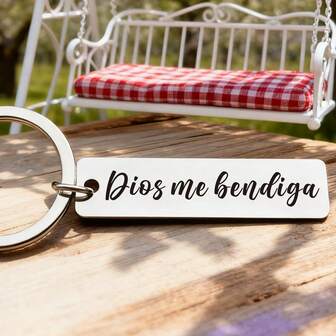 1pc Spanish Religious Inspirational Keychain, Tainless Steel Engraved Pendant, Durable Elegant Accessory, Perfect Birthday Party Holiday Christmas Gift For Family, Friends, Colleagues