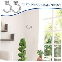 PLAFOPE 2piezas Gancho De Pared De Aleación De Zinc Para Colgar Cortinas y Toallas Ganchos Resistentes Para Sujeta Cortinas De Pared Para Baño y Cocina(4.80X3.80X2.00CM plata) - Multicolor - Ver 5