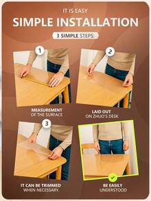 1pc 1.5mm High-Transparency Crystal Clear Table Protector Durable Easy To Clean Rectangle Vinyl Table Mat Waterproof Oil-Proof Plastic Table Protector PVC Tablecloth Protector Cut-To-Fit Multiple Sizes Available Restaurant Bar Kitchen Baking Office Bathroom Vanity Nightstand Computer Desk Writing Desk Desktop - Multicolor - View 11