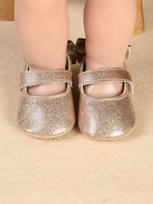 0-1 Year Old Infant Girl Breathable Soft Sole Princess Walking Shoes, Spring/Autumn - Gold - View 6