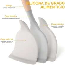 Juego de 12 Herramientas de Cocina Antiadherentes Resistentes Calor,Utensilios de Cocina de SiliconaViene con espátula/cuchara/agitador/clip, etc., aptos para Cocinar y Hornear (blanco)(default) - Multicolor - Ver 5