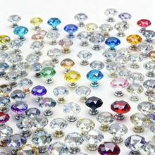 30mm Smooth Round Glass Cabinet Door Knobs/Pulls, Colorful Drawer Handles Suitable For Home, Cabinet, Drawers And Dresser, With Screws - Multicolor - View 3