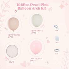 108-Piece Balloon Set, Including 18-Inch, 10-Inch, And 5-Inch Pink And White Latex Balloons - With Transparent Balloons, Suitable For Birthday Parties, Weddings, Kids' Birthday Party Decorations, Family Event Backdrop Decorations, Bridal Showers, Anniversary Celebrations, Graduation Parties, Back-To-School Season, Theme Parties, Wedding Season, And Spring Party Decorations - Multicolor - View 3