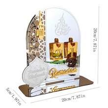 1 calendar de birou acrilic cu lună aurie, suport decorativ pentru atmosferă festivă - BT269-1PC - Vizualizare 4