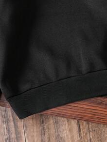 Tween Boy Cartoon Pattern Warm Sweatshirt - Black - View 6