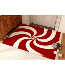 1/2/3pcs Christmas Red Kitchen Carpet, Christmas Candy Cane, Anti Slip Carpet Decoration, Kitchen Holiday Decoration (15.75inch*23.62inch/15.75inch*47.24inch)