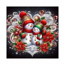 [Free Shipping]Uuxsretaio Christmas Diamond Art Kits For Adults,Snowman Diamond Painting Kits, Easy Gem Arts And Crafts, Full Round Drill Diamond Dots Paintings Kit For Home Wall Decor 14x14 Inch,G8606-US - G8606-US - 查看 1
