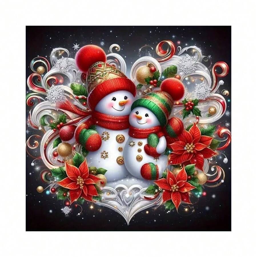 [Free Shipping]Uuxsretaio Christmas Diamond Art Kits For Adults,Snowman Diamond Painting Kits, Easy Gem Arts And Crafts, Full Round Drill Diamond Dots Paintings Kit For Home Wall Decor 14x14 Inch,G8606-US - G8606-US - 查看 1