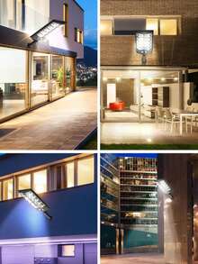 Outdoor Solar Powered Lights - Solar Flood Lights, Solar Wall Lights With Motion Sensor And Remote Control, Solar Garden Lights, Suitable For Yard, Garden, Street, Parking Lot Decoration - White Light - View 7
