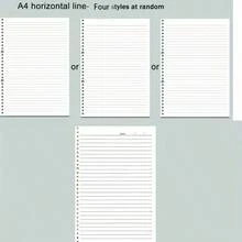 1/2 Piezas Papel en blanco con líneas y cuadrícula extraíble en tamaños A4/B5/A5/A6, con 60 páginas interiores reemplazables, adecuado para cuadernos o como regalo. - Beis - Ver 17