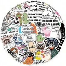 50张趣味工作贴纸，卡通讽刺贴纸，恶搞贴纸，成人趣味贴纸，美观贴纸，卡通涂鸦标签，防水乙烯基贴纸，适用于笔记本电脑、保险杠、滑板、水瓶、电脑、手机等，可用于剪贴簿、笔记本电脑、Kindle、手机等。 - G - 查看 11