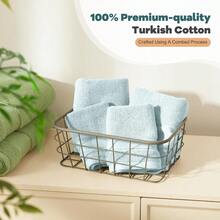Bath Towels Set 6 Piece 100 Turkish Cotton Highly Absorbent And Soft Towels For Bathroom 2 Bath Towels 2 Hand Towels 2 Washcloths In Light Blue Perfect For Home Bathroom Use Ideal For Quick Drying And Everyday Comfort - Lightblue - 查看 6