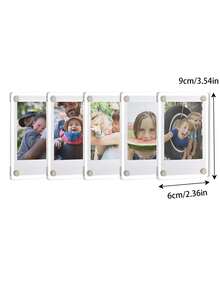 1/2/4pcs Transparent Photo Frames Classic Horizontal Rectangular Fridge Stickers For Tabletop & Refrigerator Display, Durable Acrylic Memory Keepsakes For Family Photos, Tabletop Photo Holder Classic Design Acrylic Construction - Multicolor - View 8
