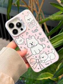 Dog 1pc Cute Westie Pattern Soft Phone Case Compatible With IPhone 17 Pro Max, 16, 15, 14, 13, 12, 11, Anti-Drop - Pink - View 5