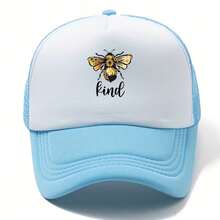 1 Piece Color Block Baseball Cap Curved Brim Breathable Casual Hat Fashion Printed Duckbill Cap Adjustable Casual Baseball Cap Fashion Adjustable High-Quality Dad Truck Hat - 淺藍色和白色 - 查看 11