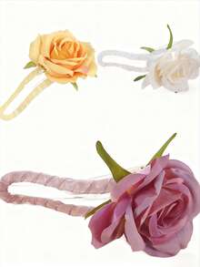 3pcs Rose Flower Hair Clip - A Girl's Elegant Accessory That Suits Any Style And Occasion, Hair Accessories, Claw Clips, Hair Slide, Hair Barrettes - Multicolor - View 13