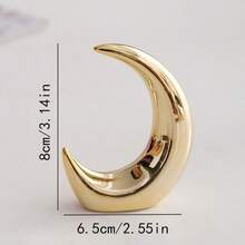 1 pieza Decoración de luna creciente de cerámica, decoración del Eid Mubarak de Oriente Medio, oso de luna dorado, artesanía de cerámica, adorno de mesa para sala de estar, dormitorio y hogar - Multicolor - Ver 5