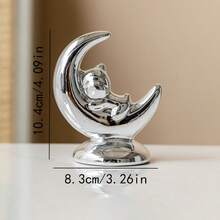 1 pieza Decoración de luna creciente de cerámica, decoración del Eid Mubarak de Oriente Medio, oso de luna dorado, artesanía de cerámica, adorno de mesa para sala de estar, dormitorio y hogar - Multicolor - Ver 7