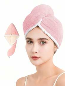 Hair Towel, 2Packs Hair Turbans For Wet Hair, Drying Hair Wrap Towels For Curly Hair Women Anti Frizz Ultra Absorbent Twist Hair Turban Drying Cap Hair Wrap, For Drying Curly, Long & Thick Hair - A - View 18