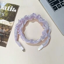 1pc 1.4M Laser Protective Sleeve Data Cable, Phone Charger Cable - Multicolor - View 4