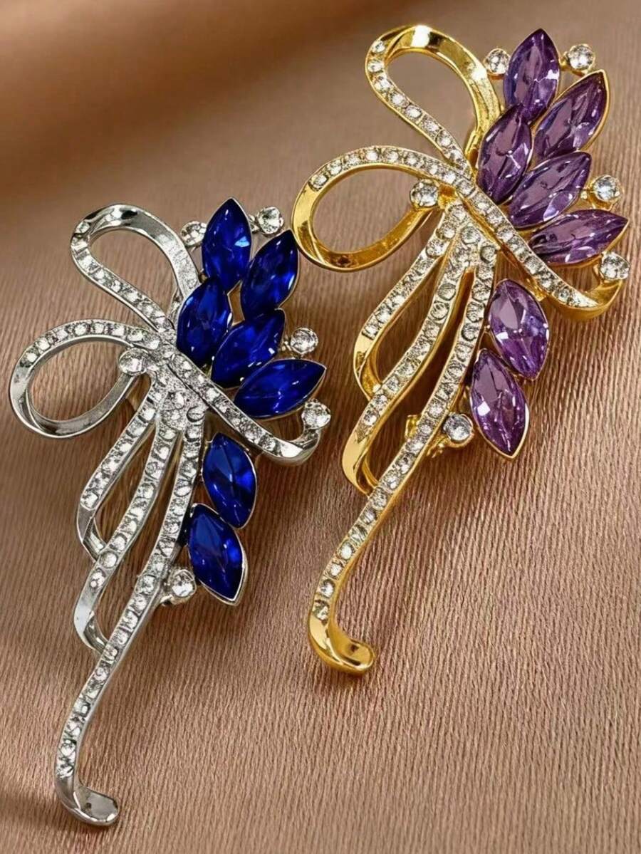 1 pieza Broche elegante de flor de Crepe Myrtle de cristal, accesorio de moda versátil